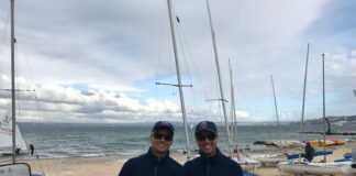 A dupla do Veleiros do Sul Geison e Gustavo 470 Sailing Team somam três vitórias...