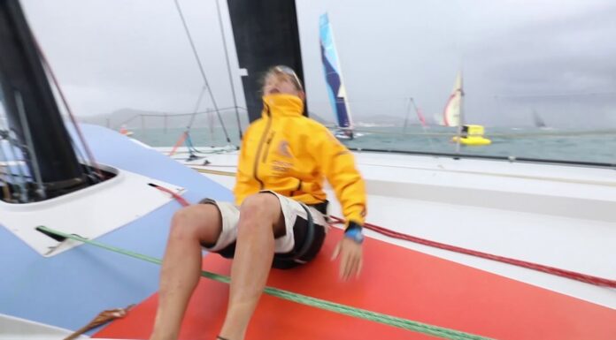 Liz Wardley gets leg caught in the sheet | Volvo Ocean Race Liz Wardley gets leg caught in the sheet | Volvo Ocean Race