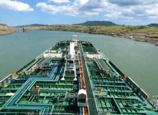 Product Tanker Transiting Panama Canal Product Tanker Transiting Panama Canal