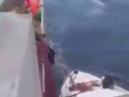 Rescuing Operation in High Swell