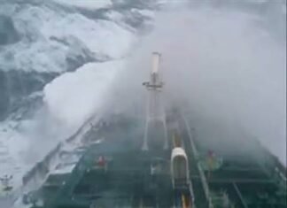 Tanker in BIG HUGE WAVES | STORMY Sea