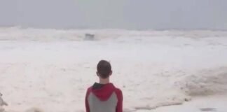Thick sea foam, as seen in the video, is a rare phenomenon that can occur after ...