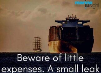 Cuidado com pequenas despesas. Um pequeno vazamento afundará um grande navio. … Cuidado com pequenas despesas. Um pequeno vazamento afundará um grande navio. ...