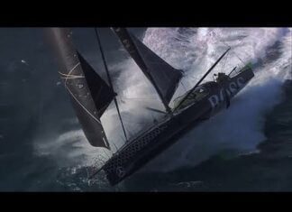 Alex Thomson 33 knots sailing with Paulo Mirpuri in big waves - fast and wild
