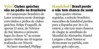 Brasileiro de Laser - Veleiros do Sul - jornal ZH