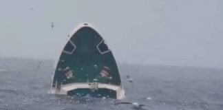  a A Fishing Trawler Sinking