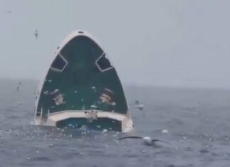  a A Fishing Trawler Sinking