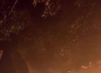 Cenas do incêndio na Marina da Conga