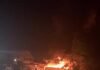 Mais um vídeo sobre o incêndio na Marina Conga, mostra o prédio do restaurante e...