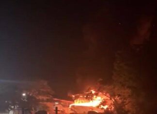 Mais um vídeo sobre o incêndio na Marina Conga, mostra o prédio do restaurante e...