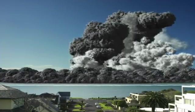 Simulação De Erupção Em Ilha Vulcânica Em Auckland Nzelandia Mostra Imagem Impac... 1