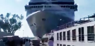 URGENTE: MSC Opera perde o controle, atinge barco com turistas e se choca com doca na Itália