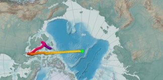 Polo Norte está se deslocando do Canadá rumo à Rússia