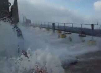 a Huge Swell Sweeping Over the Ship a Huge Swell Sweeping Over the Ship