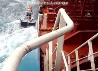  a Pilot Embarking Ship in Rough Sea