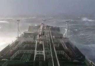  a Ship in Rough Sea