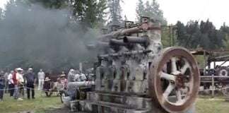  a Test Running of an Old Ship Engine