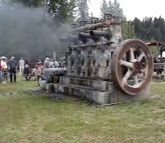  a Test Running of an Old Ship Engine