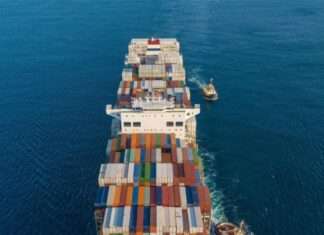 CMA CGM Container Vessel Entering Port of Boca Chica in Dominican Republic
