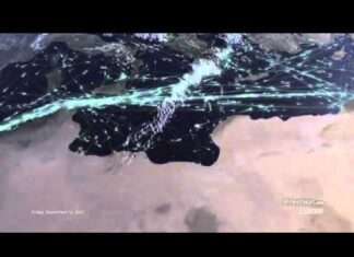 Tráfego Mundial de Navios Visto do Espaço