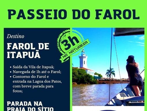 Passeio náutico em Itapuã RS, inclui passagem pelo Farol de Itapuã inaugurado em… Passeio náutico em Itapuã RS, inclui passagem pelo Farol de Itapuã inaugurado em...