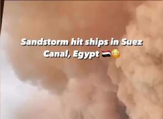Tempestade de areia no Canal de Suez, Egito

