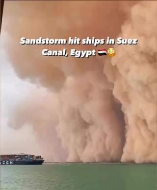 Tempestade de areia no Canal de Suez, Egito

