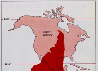 Comparação de latitudes entre as Anéricas do Norte e do Sul Comparação de latitudes entre as Anéricas do Norte e do Sul