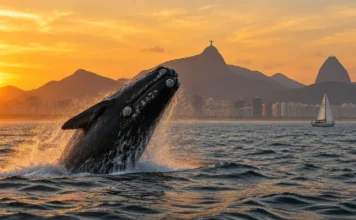 Baleias No Litoral Do Rio De Janeiro: O Recorde De Avistamentos De 2026 E O Que Isso Muda Para Quem Navega Baleia-Franca Saltando Perto Da Orla Do Rio De Janeiro Com Veleiro A Distância Segura