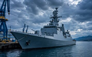Fragata Tamandaré Recebe Certificação Inédita De Resistência A Choque Fragata De Guerra Moderna Em Estaleiro Naval, Representando A Fragata Tamandaré
