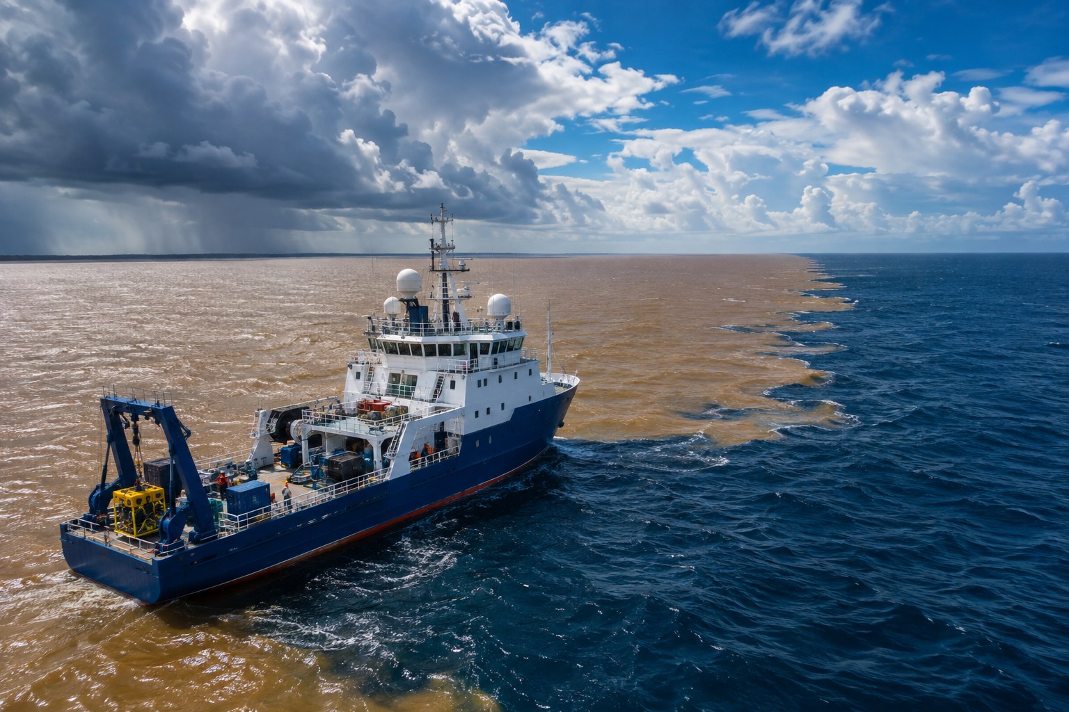 Atlantic Explorer: Navio Dos Eua Pesquisa Marés Na Amazônia Com Escolta Da Marinha 1 Navio De Pesquisa Oceanográfica Navegando Próximo À Foz Do Rio Amazonas