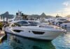 Barcos maiores: por que o mercado náutico mudou no Brasil Iate de grande porte em marina durante boat show no Brasil, ilustrando a tendência de barcos maiores